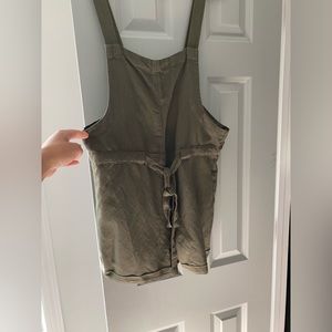 Express Olive Green Overall Shorts, large